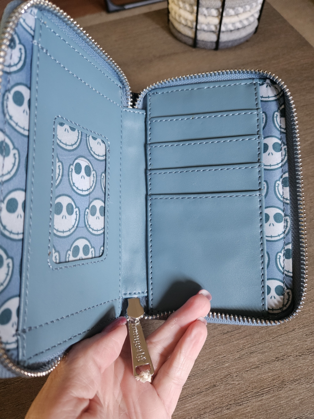 Disney Loungefly Tim Burton The Nightmare Before Christmas Blue Zip Wallet - Picture 5 of 5